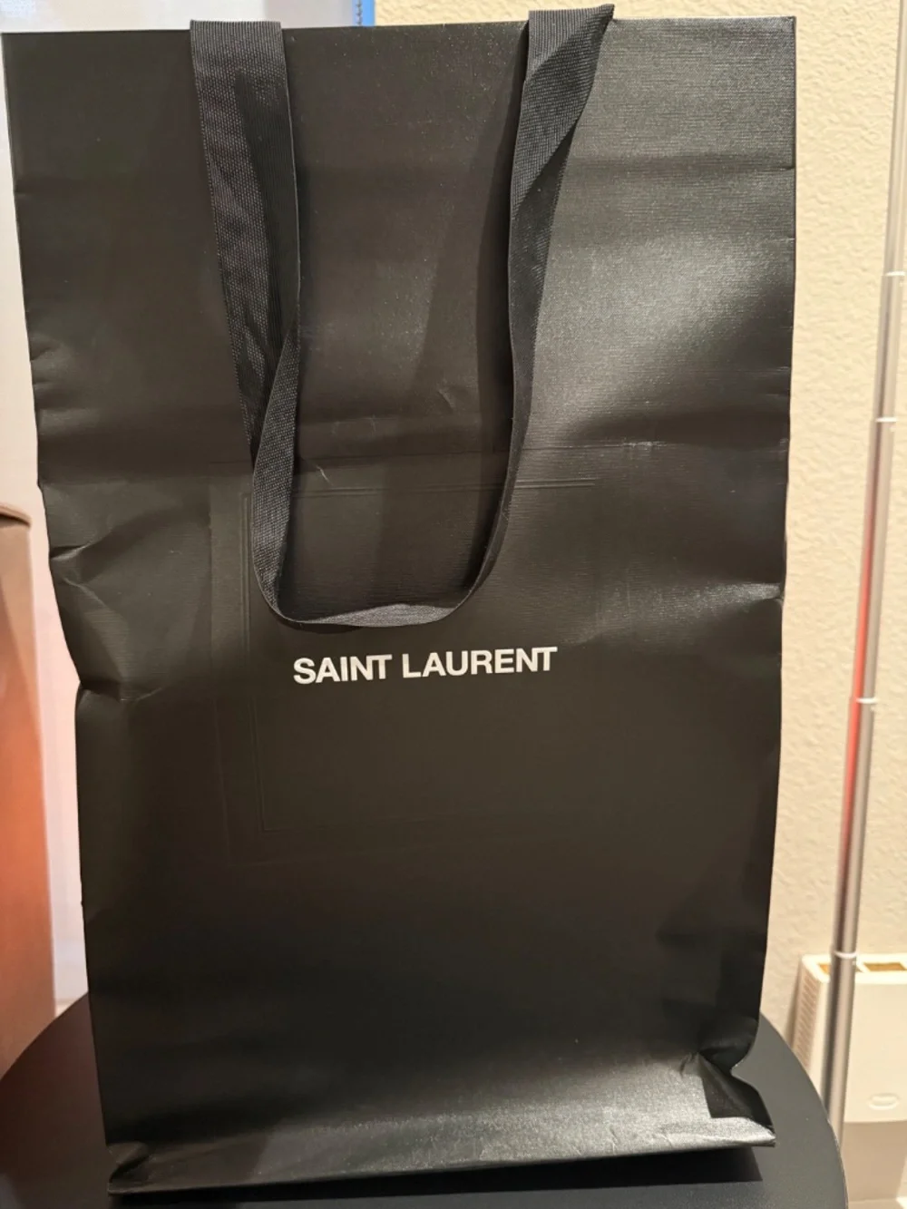 Saint Laurent YSL Large Wallet On Chain Black Gold WOC Envelope Full Set Excelle - Picture 4 of 4